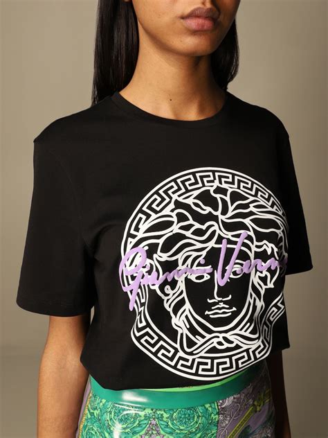 versace gym sweatshirt black|women's Versace t shirt.